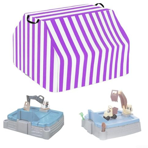 Sandbox Cover for Dirt Diggers Excavator Outdoor Play Sandpit, All-Weather Dust and Leaf Protection with Elastic Rope and Fabric Handles(Purple 210d)