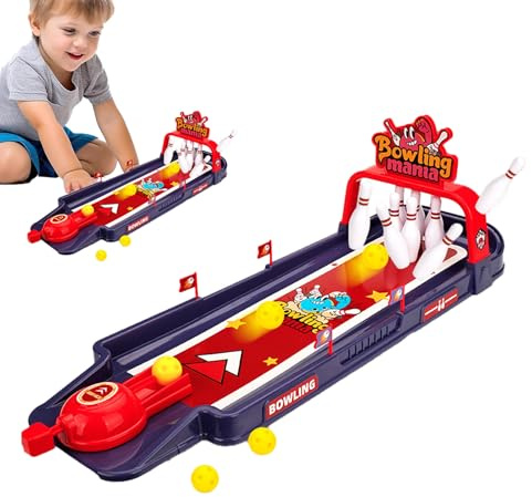 Mini set da bowling – gioco da ufficio, giocattolo da bowling da tavolo, birilli e palla portatili | ottimo regalo per , adolescenti, adulti, ufficio, casa, scuola, festa di compleanno, loisi