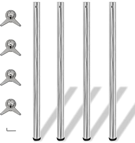Frdhee Füsse für Tisch Möbelbeine,4X höhenverstellbares Tischbein Chrom 1100 mm,Tisch Beine für Couchtisch,Esstisch,Schreibtisch
