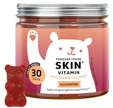 Bears with Benefits - Gummibärchen Kollagen - Anti-Aging & Haut - 30 Stück | Forever Young Skin - Kollagenpeptide, Hyaluronsäure, Vitamin C, E, Coenzym Q10 - Vorrat für 1 Monat - Zuckerfrei