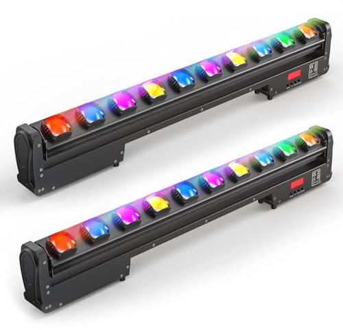250W LED Wallwasher Lyre Beam Barre RGBW Lumières de Scène,4 en1 Wall Washer Stroboscope Effet DMX512 Projecteur pour DJ Bar Soiree Fête Disco Éclairage Mariage Halloween Noël,2 Pièce