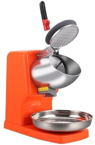 Pequeña Trituradora De Hielo Comercial, Tienda Té La Leche, Máquina Batidos Alta Potencia, Con Copos Nieve RefrigeracióN De Alta Eficiencia(Orange,Quad)