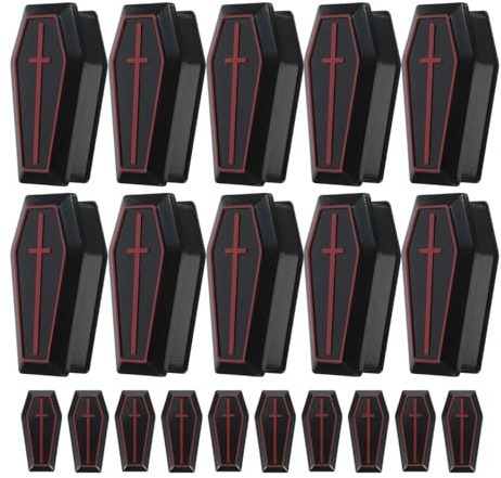 HOODANCOS 20 Piezas Mini Caja de Ataúd de Plástico Ligera para Decoración de Fiesta Halloween, Accesorio de Broma Divertido, Adorno Compacto Adecuado para Casa Embrujada y Eventos Temáticos