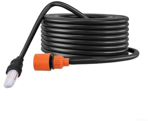 Juego de tubos de entrada de agua de 5 metros compatible con lavadora inalámbrica de alta presión manguera de PVC negro con filtro para lavado de coches y uso en jardín (20 m)
