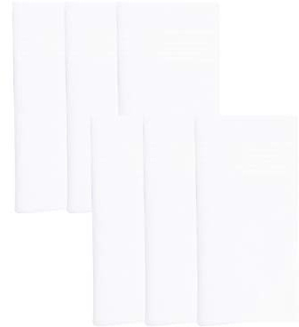 WANYING 6 Stücke Herren Weiße Taschentücher Stofftaschentücher mit Streifen 100% Baumwolle 40cm*40cm