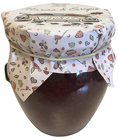 24 x Mermelada Tradicional 120 g Fresa Papel personalizado, Para Regalos de Bautizos, Comuniones, Bodas de Plata, Bodas de Oro