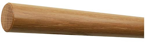 TIBU Eiche Holz Handlauf Geländer 30-500cm mit Holzenden Wandhandlauf Wand Treppe, Länge 1000 mm / 100 cm / 1,0 m und Enden gefast