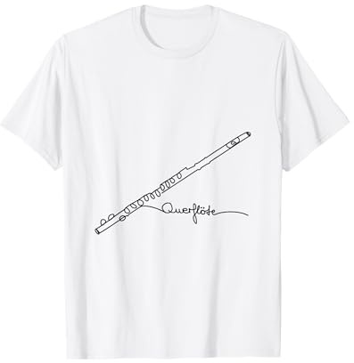 Querflöte One-Line Musiker Design Blas-Orchester Flötisten T-Shirt