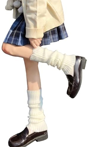 NUFIWI Harajuku Japanese Lolita Leg Warmers Gothic Knit Long Socks Leggings Gaiters Knee Goth Winter Cuff Ankle Heap Sock