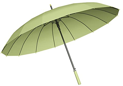 Meichoon Palo Paraguas 24 Costillas Mango Largo Fuerte Resistente Viento Fibra Vidrio Bumbersoll Manual Sol lluvia Grande Golf Paraguas Aire Libre Negocios Mujeres Hombres