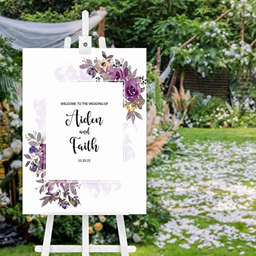 Panneau de bienvenue personnalisé en bois « Welcome to Our Wedding » - Panneau de bienvenue à notre mariage - Décoration de mariage - Répétition personnalisée - 61 x 45,7 cm