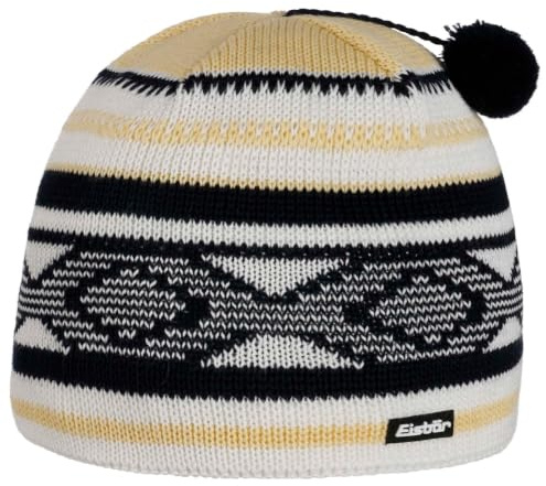 Eisbär Gitti Bommelmütze Strickmütze Wintermütze Skimütze Beanie Damen/Herren - Made in Austria mit Futter, Futter Winter Herbst-Winter