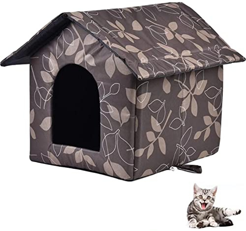 MUYYIKA Katzenhaus Für Draußen Winterfest，Katzenhöhle Outdoor Winterfest Wasserdichtes Pet House Waschbar Wetterfest Katzenhaus Tierheim Für Streuner Haustiere
