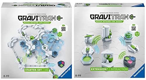 Ravensburger GraviTrax POWER Starter-Set XXL.für Kinder ab 8 Jahren & Ravensburger GraviTrax POWER Erweiterung Interaction. Elektronisches Zubehör für spektakuläre Kugelbahnen, für Kinder ab 8 Jahren.