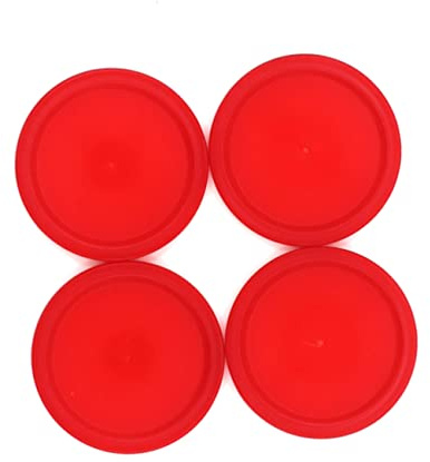 TOYANDONA 4pcs Air Hockey Puck Air Hockey Table Paddles and Pushers Set Handle Putter Red Felt Pad Desktop
