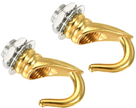 YOKIVE 2 Uds Gancho para Techo Aleación M10, Accesorio Colgante Electrol. | Lámpara Araña Colgante, Ideal para el Hogar (Dorado Electrofocus, 0,91x1,22 Pulgadas)