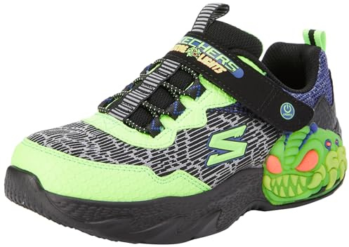 Skechers pojkar träningsskor, Black & Lime Syntetisk/Textile/Trim, 11.5 UK, Svart lime syntetisk textil trim, 29 EU