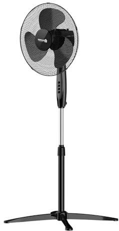 HOMILEC REQUISITE NEEDS Fan 16 Electric Oscillating Floor Standing Tall Pedestal Air Cooling Fan – Multi-Speed Setting - Great for Home and Office - (Black)