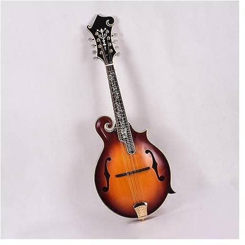 Handmade F Style Mandolin Solid Spruce Top Flame Maple Headstock Gold Color Hardware Mandolin Set for Beginner