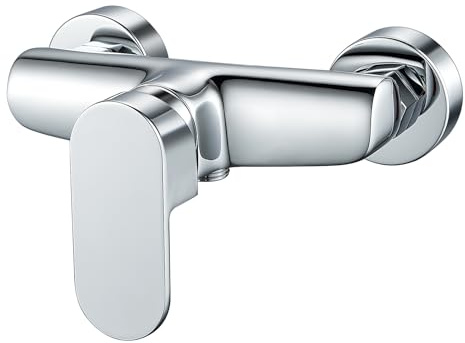 SINKTORY Robinet de Douche Mitigeur Monocommande Douche en Laiton, Mitigeur de Douche Mural Universel Filetage G1/2, Robinet Mélangeur d'eau Chaude et Froide sans Douchette, Chromé