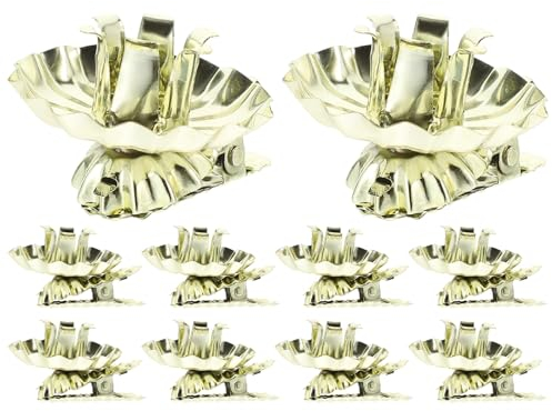HOMSFOU Clips Weihnachtskerzen-Clips 10 Stück Metall-Kerzenhalter Mit Clip Blumenform Kerzenclip Weihnachtsbaum-Kerzenhalter Clip-Auf-Kerzen-Klemme Für Weihnachten Geburtstag Urlaub