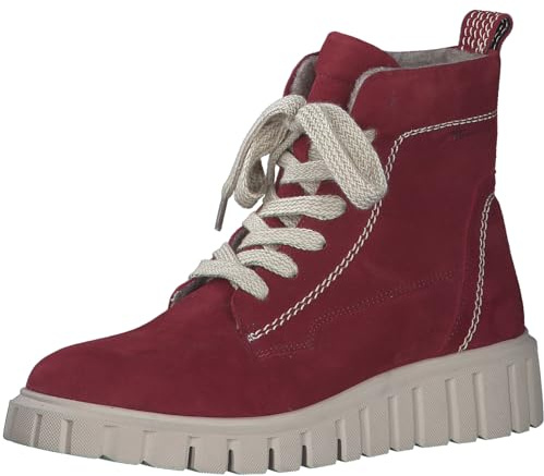 Tamaris Damen Stiefelette Leder Keilabsatz Wechselfußbett; RED, EU 37