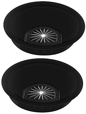 BESTonZON 2pcs Computer Desk Cable Cover Zinc Alloy Wire Trunking Cable Hole Cover Desktop Holder for Office