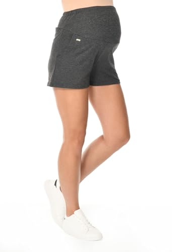 MijaCulture Pantaloncini premaman corti con fascia addominale per l'estate Eva M016, grafite, M