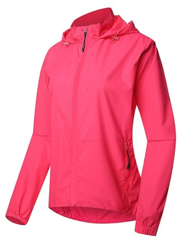 CFDFDA Winddichte Wasserdichte Reflektierende Fahrradjacke mit Abnehmbaren Ärmeln, MTB-Fahrrad, Langärmelige Windjacke, Ärmellose Weste, Fahrradmantel,pink-2XL
