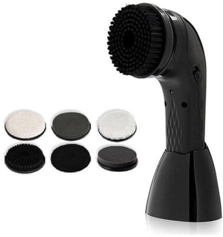 MiBoce Electric Shoe Shine Kit, Handheld Multifunctional Shoes Polisher, with 6 Brush Heads and Base, USB Charging, for Shoes, Bags, Sofa
