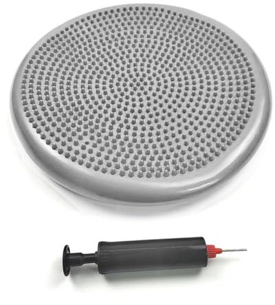 Breeshy Yoga Balance-Matte aus grauem PVC, aufblasbares Massagekissen, Fitnesstrainer
