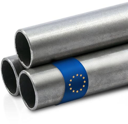 Stahl-Shop24 - Stahl Rundrohr Hohlprofil geschweißtes Metall Stahlrohr für Stahlbau, Rohr zum Heimwerken an Treppengeländern und Geländer Treppen, Länge:1500 mm, Abmessung: Ø114.3x3.2 mm