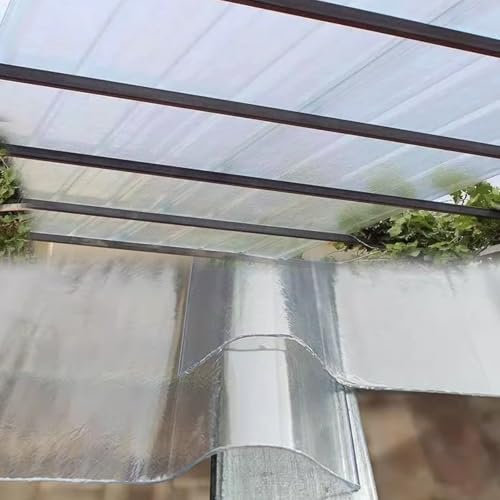 Transparente Dachplatten,Wellplatten Dachblech,1,5mm Dachmaterial,UV-Schutz Profilplatten Trapez,Isolierende FRP-Tageslichtplatten,für Gewächshaus-Carports,Zuschneidbar (0.9x1.3m/35x51in,1 Pcs)