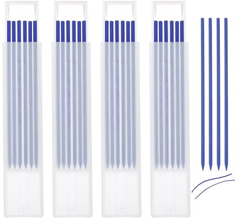QUARKZMAN 24 Stück Bleistiftminen Tischler Bleistift Ersatzminen 2,8 mm Solide Tieflochmarker Minen Bleistiftminen Konstruktion Bleistift Ersatz für Zimmermannsbleistift,Blau