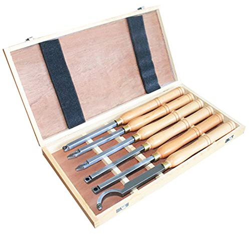 Lot de 6 outils de coupe pour tour, ensemble de ciseaux à bois HSS, foret à pointe en carbure, ensemble de ciseaux à bois pour professionnels ou amateurs, travail du bois pour l'artisanat du bois, b