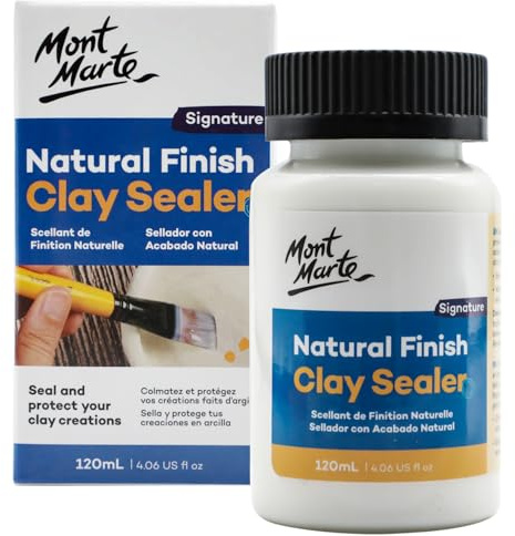 Mont Marte Natural Finish Clay Sealer 4.06 US fl oz (120ml), Matte Clay Varnish for Sculpting Projects, Clay Jewelry, Décor, Ideal for Air Hardening and Polymer Clay