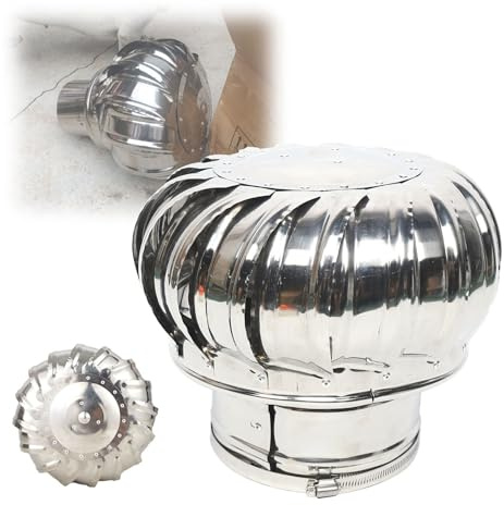 Tappo Antipioggia Per Camino In Acciaio Inox 201, Fumaiolo Comignolo Canna Fumaria Camino Cappello Testa Girevole, Cappa Girevole Di Sfiato Per Canna Fumaria(250 mm(9.84 in))