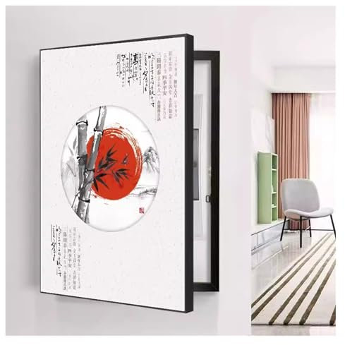 AFGZQ Cache Tableau Electrique Decoratif, Armoire Couverture Boîte À Fusibles Peinture Décoration Murale Salon DIY, Boîte Protection Boîte Compteurs(Black,40x60cm)