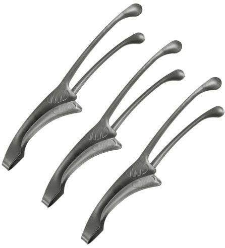 M METERXITY 3 Pcs Korean and Japanese BBQ Tongs 10 Inch Barbecue Tongs 430 Stainless Steel Kitchen Self-Standing Grill Non-Slip for Grill/Salad/Camping/Cooking [Black]