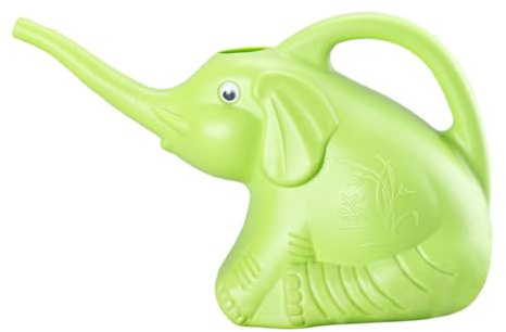 LOVIVER 1.5L Arrosage en Forme d'Éléphant, Plante Arroser avec Bec Long Anti-Éclaboussure, Arrosoir de Jardin en Plastique Léger avec Poignée Ergonomique, Idéal pour Jardin/Balcon, Style A, Vert