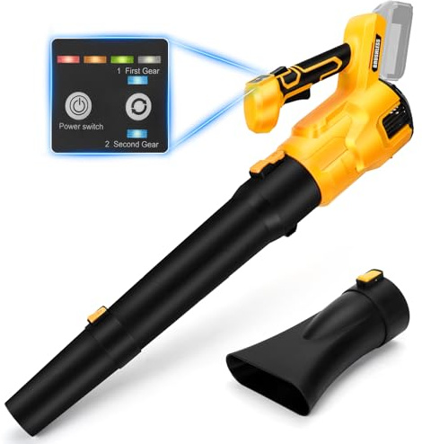Batteriblåsare kompatibel med Dewalt 18 V 20 V (utan batteri), trådlös bladblåsare, elektrisk blåsare döda löv för gräsmatta, snöblåsning