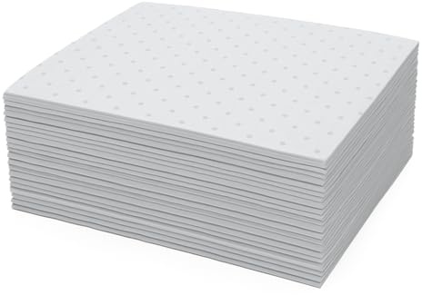 Oil Spill Pads - Hyrophobic Absorbent Mats Soak Up Fuel Oil Kerosene - Repell Water Ideal For Marine Applications (Pack of 50)