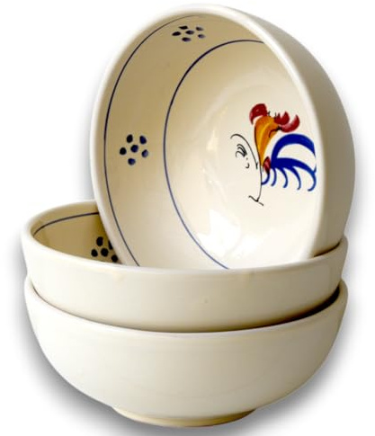 Fratelli Colì Set 3 Ciotole in Maiolica Galletto Pugliese Ø16 cm