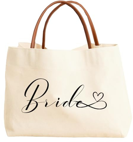 MYHALF Bride Stoffbeutel Brauttasche Bride to Be JGA Geschenk Braut Baumwolltasche Hochzeit Canvas Tragetasche Frauen Bridal Accessoire Geschenkidee Tote Bag