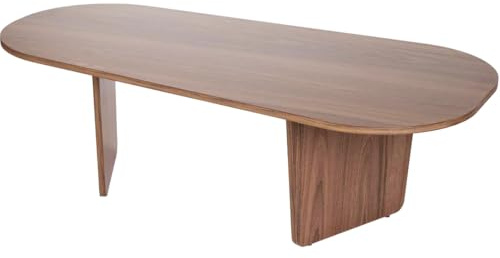 HOMIFAB Table Basse Organique Effet Noyer 130 cm - Ceane