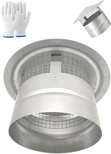 200mm Cappuccio per Camino 304 in Acciaio Inox, 150mm 180mm Comignolo Antivento Antipioggia per Tetto, Abbattitore Fumi Stufa Pellet, Terminale Canna Fumaria per Stufa Pellet(200mm/8in)