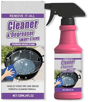 Spray Sgrassatore Per Grill,Pulitore Griglie BBQ,Fast Acting Heavy Duty Grill Degreaser Spray,Sgrassatore Barbecue Griglie da Cottura,Pulitore E Sgrassatores Per Piano Cottura,120ml