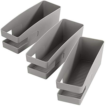 Maximex Schuhhalter für Ballerinas 3er Set - Aus grauem Kunststoff, Polypropylen, 9 x 9.5 x 25.8 cm, Grau