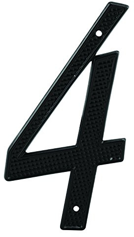 PRIME-LINE MP4114-5 - Numero di indirizzo civico, 4 pollici, finitura nera, zinco pressofuso, confezione da 5
