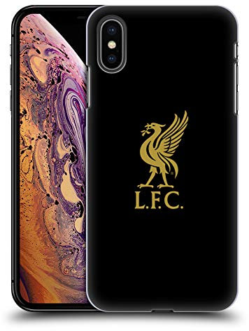 Head Case Designs Officially Licensed Liverpool Football Club Gold Logo On Black Liver Bird Hard Back Case Compatible With Apple iPhone XS Max